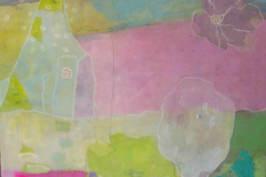 Bild mit Baum, Haus und Hund